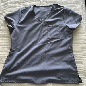 Jaanuu Grey scrub top with single pocket